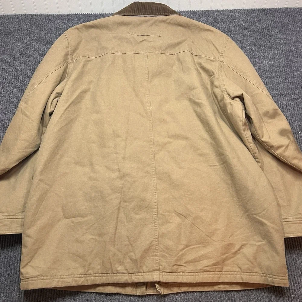 Sonoma Jacket Mens XL Canvas Barn Chore Coat Corduroy Collar Flannel Field Plaid